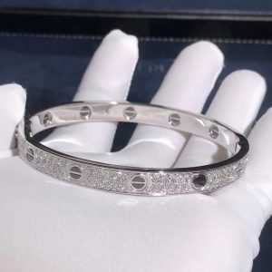 Cartier Love Bracelet, paved diamonds, black ceramic