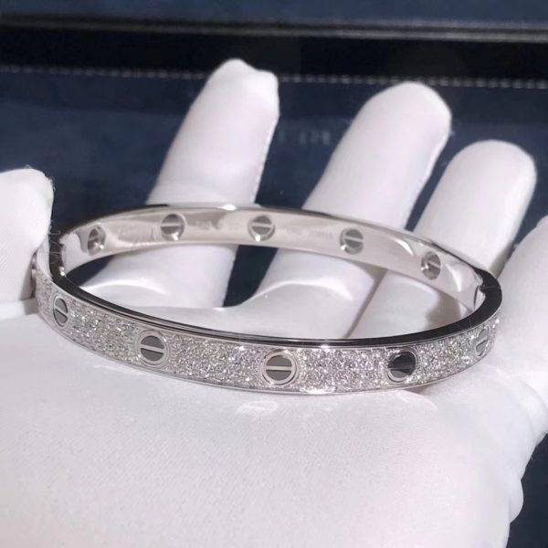 Cartier Love Bracelet, paved diamonds, black ceramic