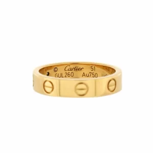 Cartier Love Ring Wedding Band 1 Diamond