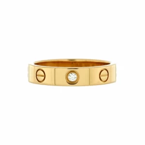 Cartier Love Ring Wedding Band 1 Diamond