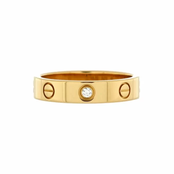 Cartier Love Ring Wedding Band 1 Diamond