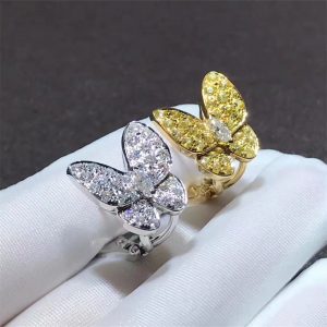 Pure 18k gold Van Cleef & Arpels Two Butterfly earrings