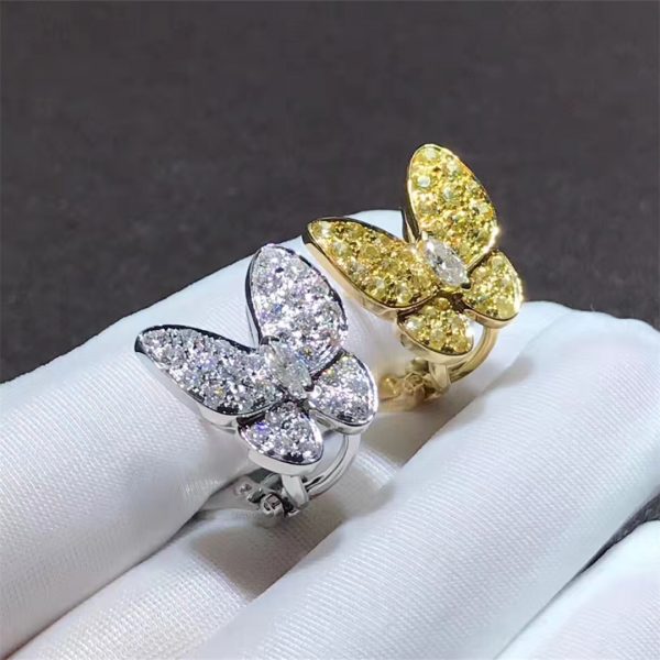 Pure 18k gold Van Cleef & Arpels Two Butterfly earrings