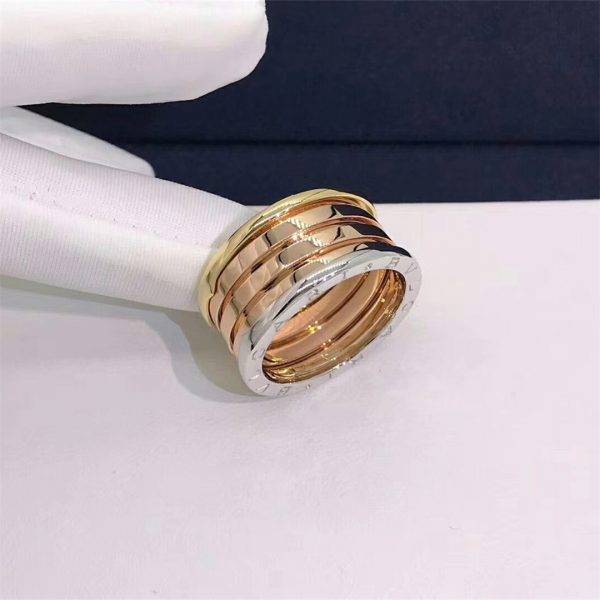 Bvlgari B.zero1 four-band ring in 18 kt rose, white and yellow