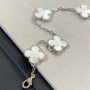 Van-Cleef-Arpels-Vintage-Alhambra-bracelet-5-motifs-white-gold-white-mother-of-pearl