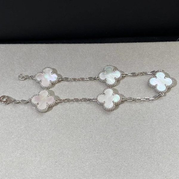 Van-Cleef-Arpels-Vintage-Alhambra-bracelet-5-motifs-white-gold-white-mother-of-pearl