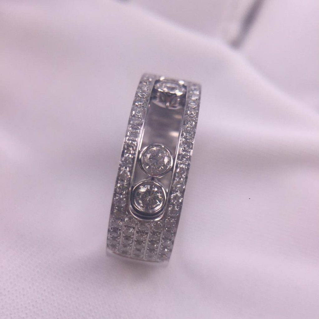 Pure 18K White Gold Messika Move Noa GM Pavé Diamonds Ring