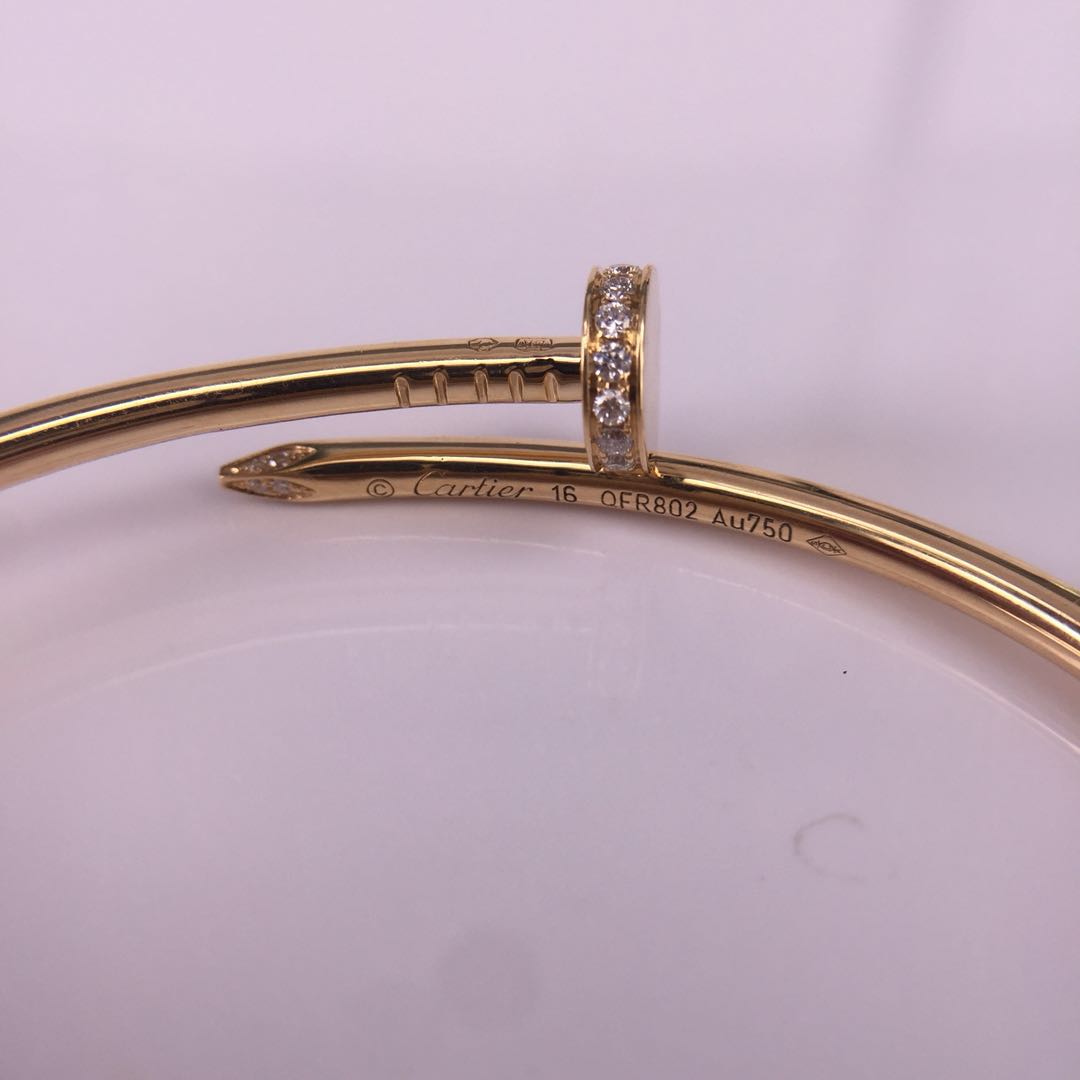 Cartier Juste Un Clou Bracelet Small Model Diamonds International Brand Replica Jewelry for Sale Make in Real 18k Gold and Diamonds the Same As the Original