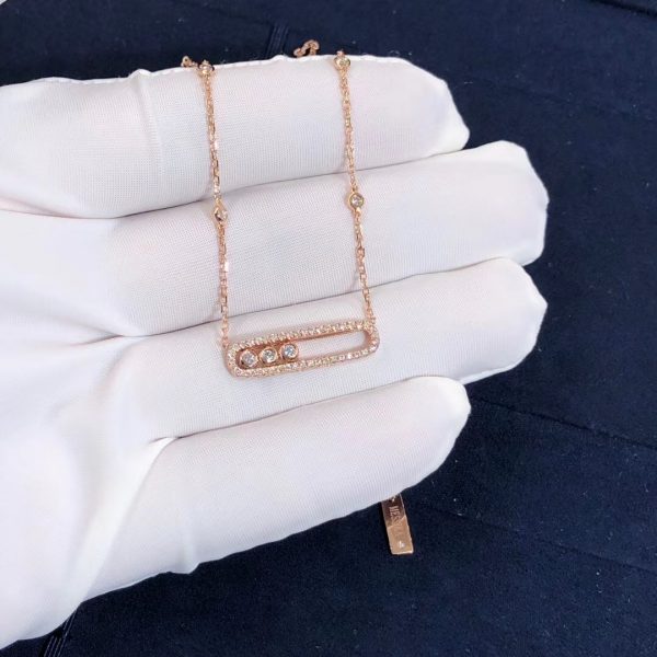 Pure 18K Yellow Gold Messika Move pavé diamond necklace