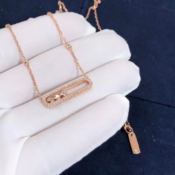 Pure 18K Yellow Gold Messika Move pavé diamond necklace