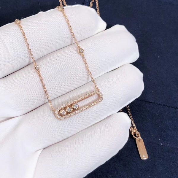 Pure 18K Yellow Gold Messika Move pavé diamond necklace