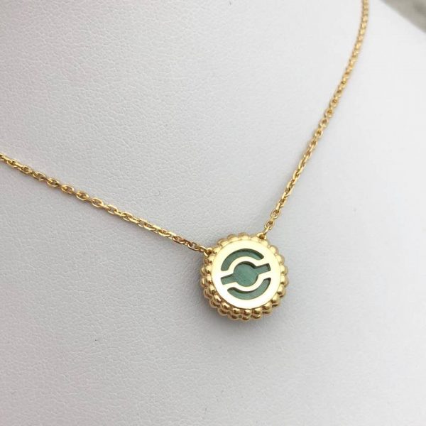 Pure 18k yellow gold Van Cleef & Arpels Perlée couleurs pendant with malachite