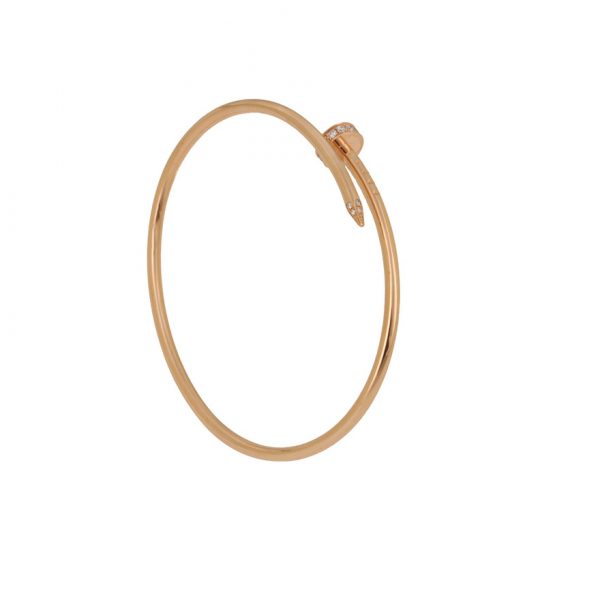 Pure 18k Pink gold cartier juste un clou bracelet with diamonds, small model