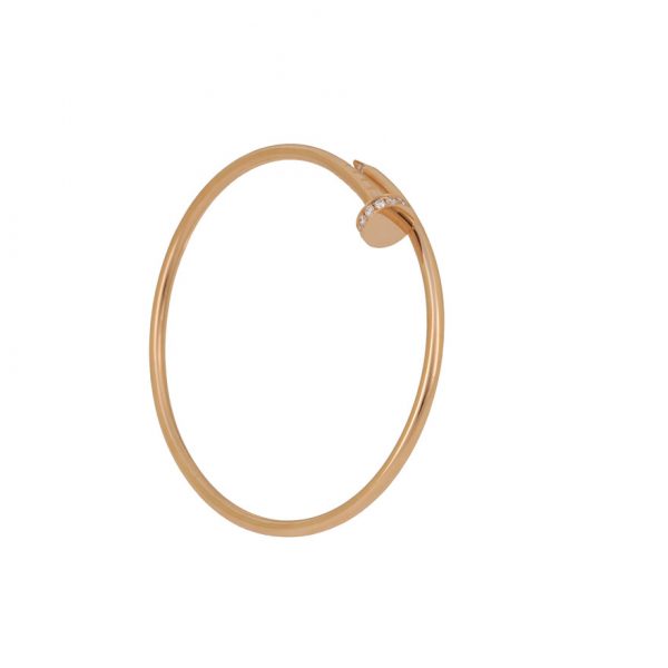 Pure 18k Pink gold cartier juste un clou bracelet with diamonds, small model