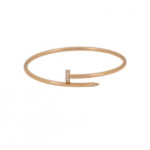 Pure 18k Pink gold cartier juste un clou bracelet with diamonds, small model