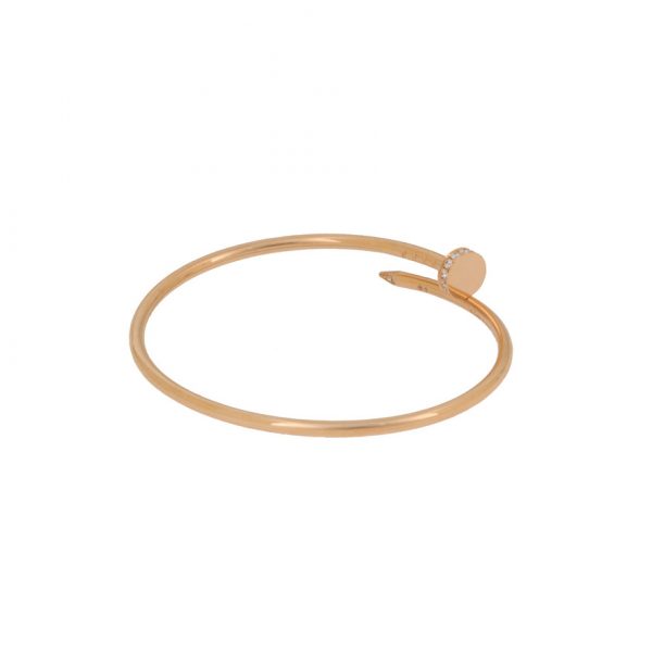 Pure 18k Pink gold cartier juste un clou bracelet with diamonds, small model