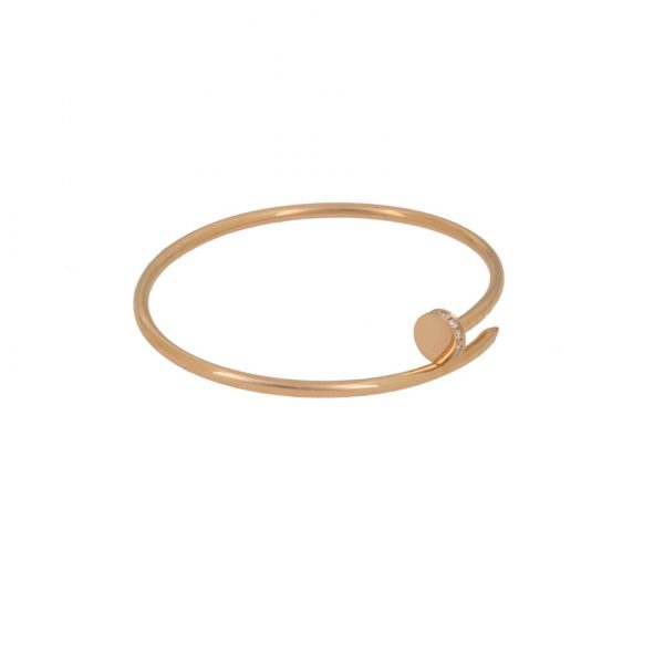 Pure 18k Pink gold cartier juste un clou bracelet with diamonds, small model