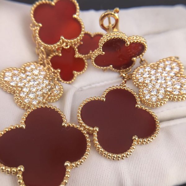 VCA Magic Alhambra Earrings With Diamonds