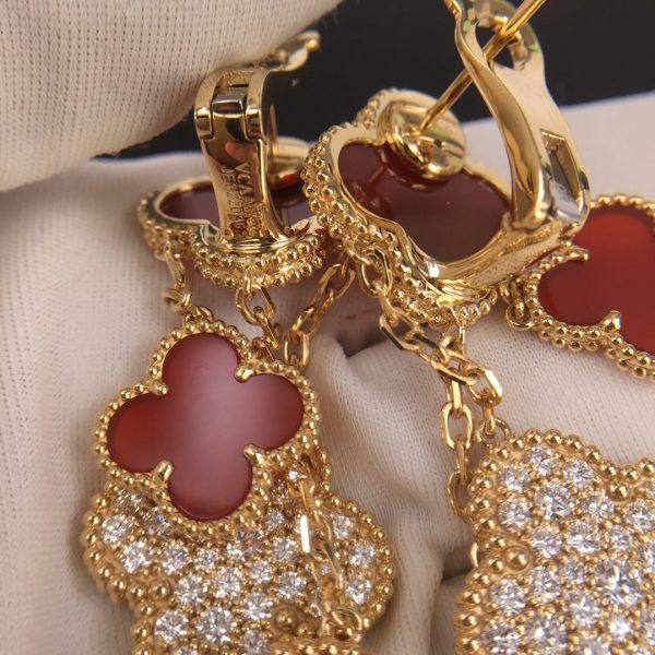VCA Magic Alhambra Earrings With Diamonds