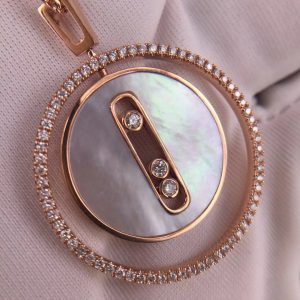 Messike Lucky Move women's diamond necklace in white mother-of-pearl
