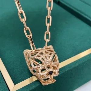 18K yellow gold panther necklace
