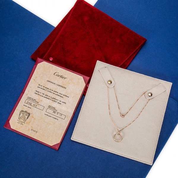 Pure 18k gold cartier nail necklace with diamonds