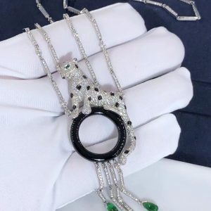 Pure 18k Gold Panthère de Cartier necklace With Diamonds,.