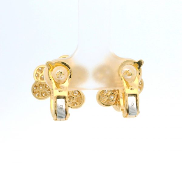 18K VCA Frivole Gold Flower Diamond Earrings