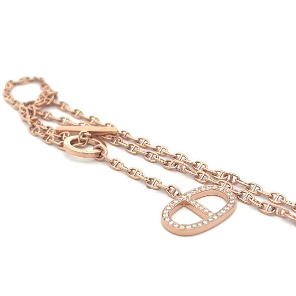 Hermès Chaine D'ancre Contour Diamond Pendant, Large Model