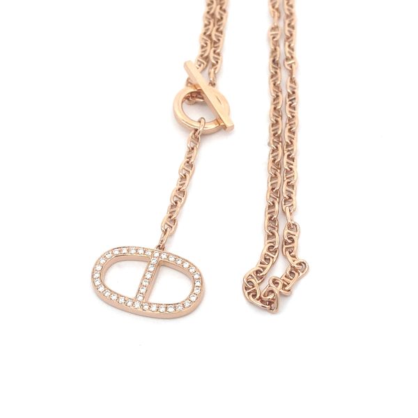 Hermès Chaine D'ancre Contour Diamond Pendant, Large Model