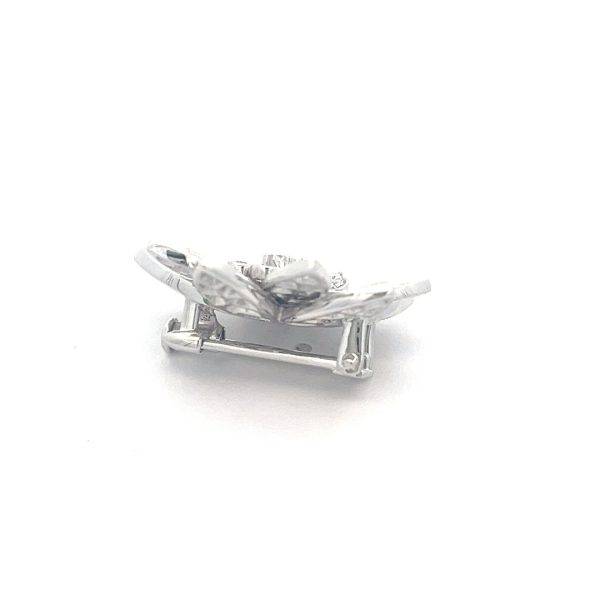 Van Cleef & Arpels Lotus White Gold Clip Pendant & Brooches