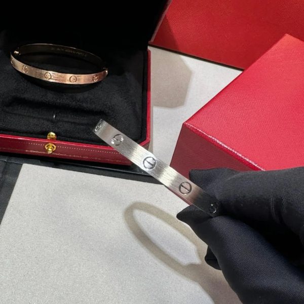 Iconic 18K Gold Cartier Love Bracelet Brushed Classic Model
