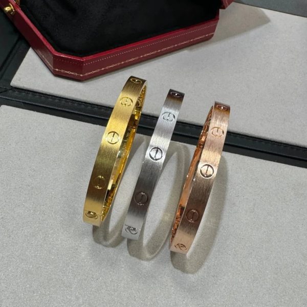 Iconic 18K Gold Cartier Love Bracelet Brushed Classic Model