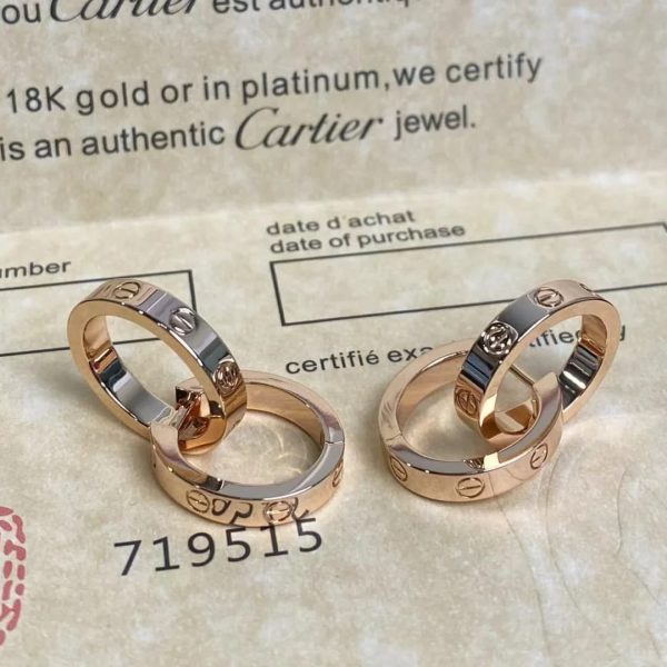 18K Gold Cartier Double Hoop Transformable Love Earrings