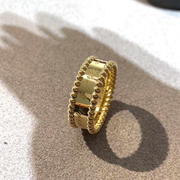 18K Yellow Gold Van Cleef & Arpels Perlée Signature Band Ring