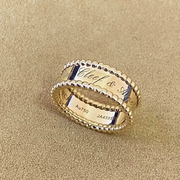 18K Yellow Gold Van Cleef & Arpels Perlée Signature Band Ring