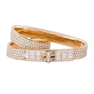 Hermes Diamond Kelly Gavroche Double Ring
