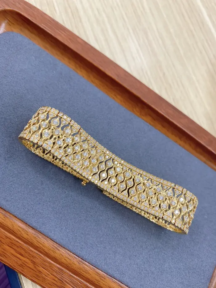 14k yellow gold lab diamonds bracelet