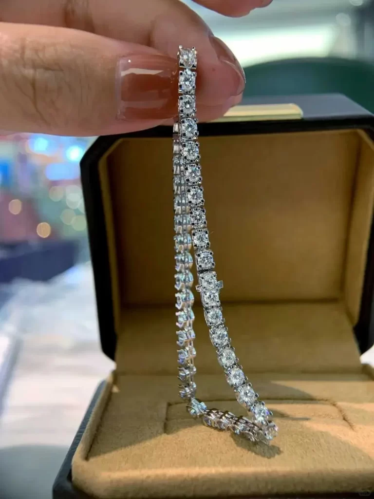 18k white gold 5ct lab diamonds bracelet