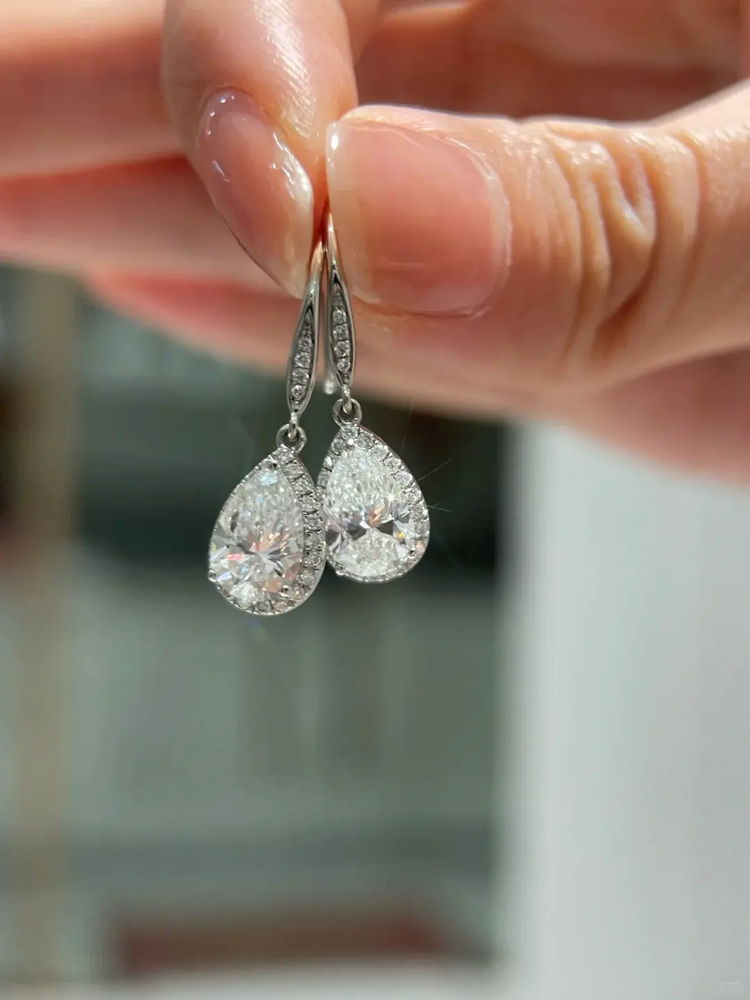 1ct pearl lab diamonds earrings