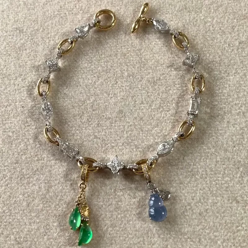 Yellow and white gold diamonds Bracelet