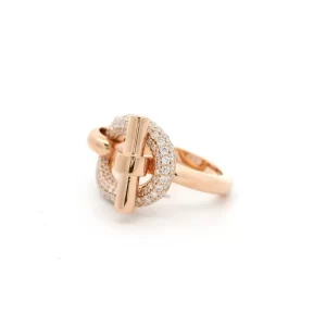 18K Rose Gold Hermes Lab Diamond Adage Women Ring--006 18K Rose Gold Hermes Lab Diamond Adage Women Ring