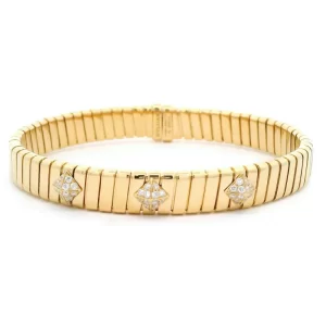 18K Yellow Gold Bvlgari Tubogas Diamond Bracelet for Women