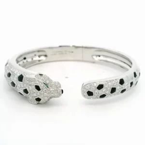 Cartier Panthere De Cartier Medium Half-Pave Onyx Bracelet