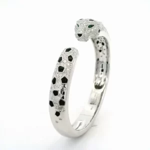 Cartier Panthere De Cartier Medium Half-Pave Onyx Bracelet