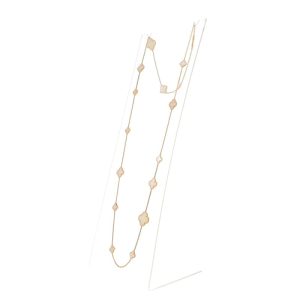 18K Yellow Gold Mother of Pearl 16 Motifs Magic Alhambra Necklace