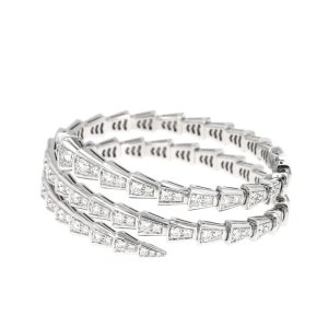 Cheap Bulgari Serpenti Viper 18K Gold Full Lab Diamond Bracelet