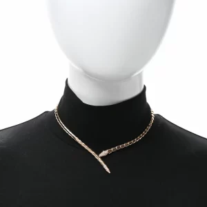 18K Rose Diamond Bulgari Serpenti Viper Necklace with Diamonds