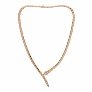 18K Rose Diamond Bulgari Serpenti Viper Necklace with Diamonds