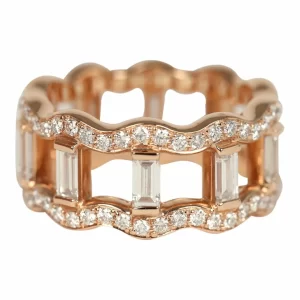 18k Rose Gold Hermès Reseau Lumiere Ring Diamonds